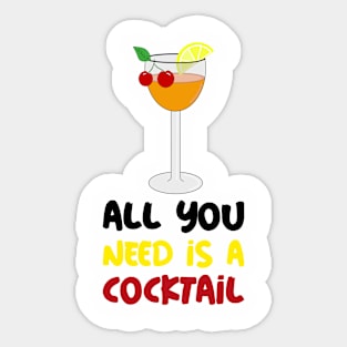 FUNNY Cocktail Lover Quote Sticker